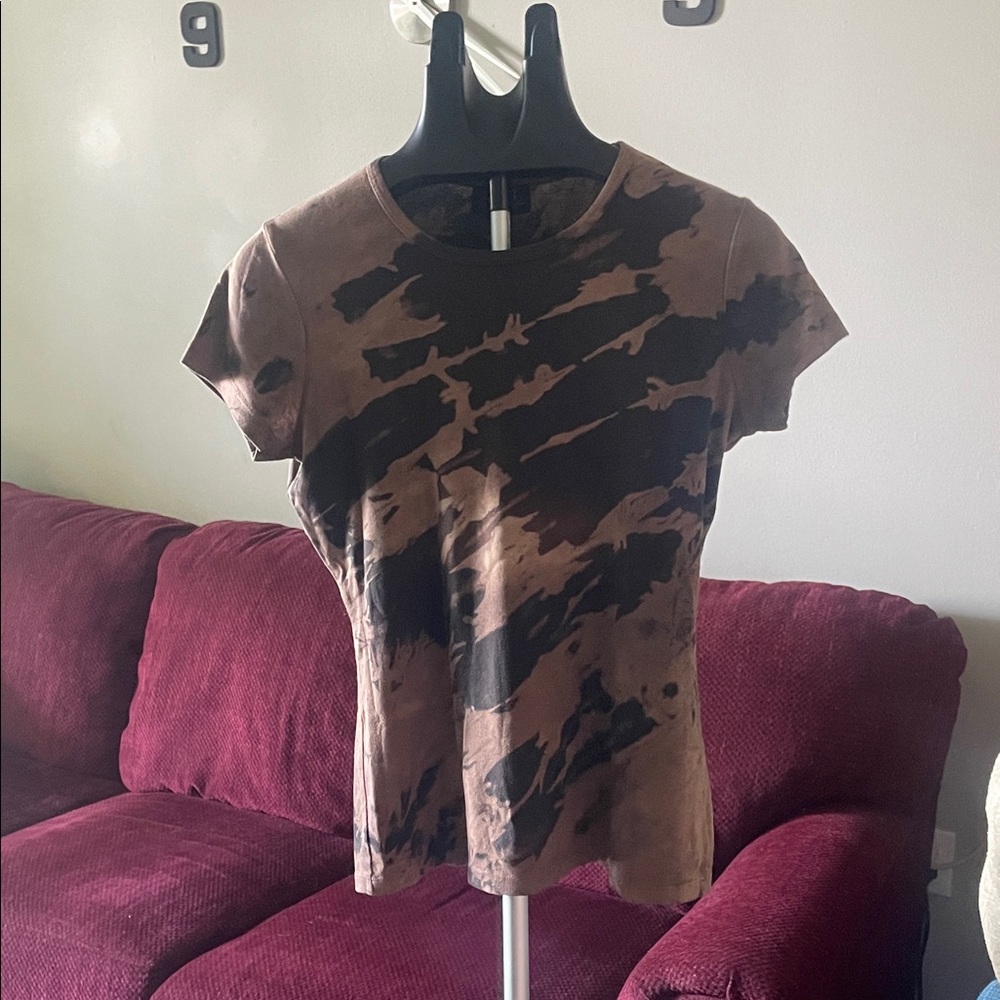 Tryst Brown and Black Short Sleeve Tee